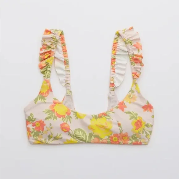Aerie Printed Ruffle Scoop Bikini Top - Picture 5 of 9